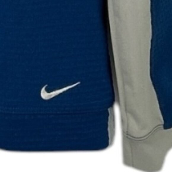 Nike Golf Men's THERMA-FIT 1/4 Zip Pullover | Sz M Royal Blue & Grey Side Panels - Picture 2 of 9